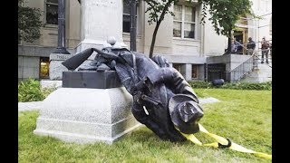 Confederate Statue Smashed By Protesters [upl. by Ayatahs]