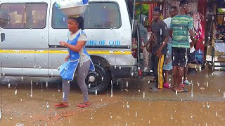 HEAVY FLOOD RAINS IN AFRICA GHANA ACCRA LAPAZ [upl. by Erdnaxela]