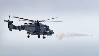 A Royal Navy Wildcat successfully conducted testfiring of the Martlet missile this week [upl. by Ahsieuqal]