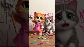 A Humorous Story of Naughty Kitten 🙀💕🐈 funny cat kitten cartoon story [upl. by Lorilee]