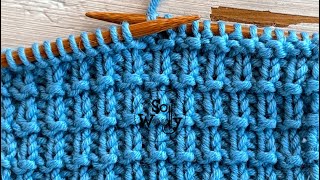 How to knit the Hurdle stitch 4 rows reversible and doesnt curl Beginnerfriendly  So Woolly [upl. by Chainey437]