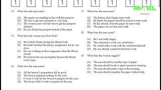 TOEFL ITP PBT Listening Exercise 1 Part A with Answer [upl. by Pliner]