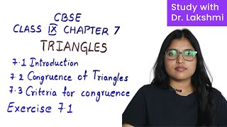 Math Class 9  Chapter 7  71 to 73 Triangles  Congruence Criteria  Exercise 71  CBSE  NCERT [upl. by Simmons616]