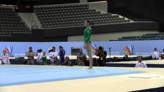 Aliya Mustafina FX Rotterdam Podium Training [upl. by Attikin]