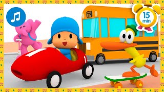 🚌 Carreras de carros  Otras Canciones infantiles 15 min Caricaturas Dibujos Animados para Niños [upl. by Alroy]