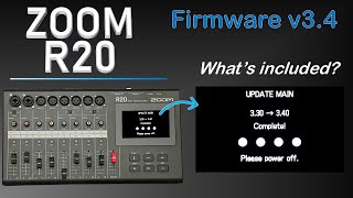 ZOOM R20 Firmware 34 Update  whats included [upl. by Niwdla]