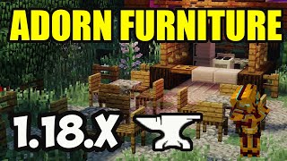 FURNITURE MOD 1182 minecraft  how to download amp install Adorn Furniture mod 1182 FORGE [upl. by Gualtiero]