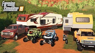 FS19 BILLIONAIRE CAMPING WITH NEW 100000 LUXURY CAMPER MULTIPLAYER [upl. by Ahsinak322]