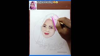 How to draw Farjana Drawing Academy  Farjana Face Drawing farjanadrawingacademy shorts [upl. by Atem]