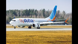 Boeing 7378 MAX A6FMX Flydubai Landing at the Minsk MSQUMMS [upl. by Rochette]