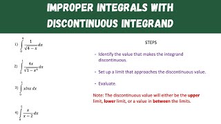 Improper integrals discontinuous integrand [upl. by Fredelia34]