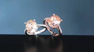 Diamonique Simulated Morganite Ring Sterling or 14K Rose Clad on QVC [upl. by Zednanref]