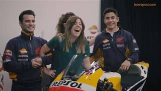 Márquez and Pedrosa the two Repsol Honda Team riders ‘photobomb’ fans in social media event [upl. by Ardolino726]