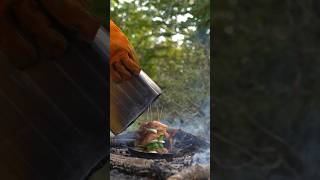 Cooking MINI CHICKEN DONER with homemade oven 👀 outdoorcooking campfire asmr [upl. by Aloiv]