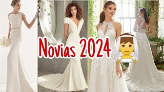 NOVIAS 2024 VESTIDOA DE NOVIA ELEGANTES Y SENCILLOS TENDENCIA 2024 [upl. by Otinauj]