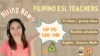 HIRING NOW ESL COMPANIES FOR FILIPINO TUTORS  HOMEBASED ESL TEACHER  ONLINE JOB [upl. by Brackett695]