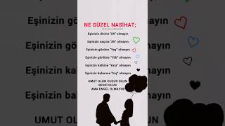 NE GÜZEL NASİHAT Eşinize Umut olun huzur olun sevgi olun ama ENGEL olmayın [upl. by Aihsi498]