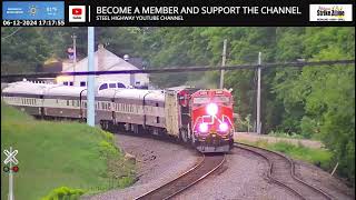 CN OSC train on Waupaca WI railcam 61224 [upl. by Benis196]