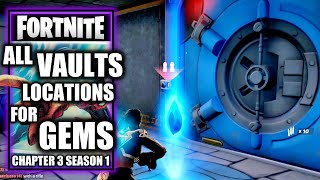 All Vault Locations For Collect Gem Fragments Outside Seven Vaults  Fortnite Chapter 3 Season 1 [upl. by Jessabell340]