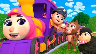 Choo Choo Train Song Fun  MORE Lalafun Nursery Rhymes amp Kids Songs [upl. by Nidla]