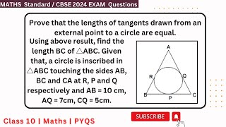 Prove that the lengths of tangents drawn from an external point to a circle are equal Using above [upl. by Ellehcrad]