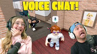 My dad uses ROBLOX VOICE CHAT for the FIRST TIME and its HILARIOUS MM2 Funny Moments [upl. by Nomzed]