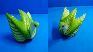 How to make a Peacock with a apple Peacock Apple  Fruit Carving [upl. by Yrrek]