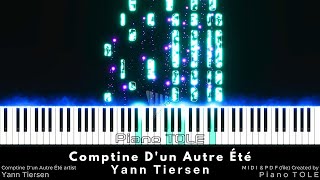 Yann Tiersen  Comptine Dun Autre Été  Piano particles effect Midi created by Piano TOLE [upl. by Carlick688]