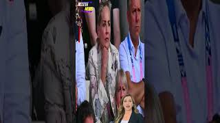 Sharon Stone Shines at Paris Olympics Tennis Final sharonstone [upl. by Naujled]