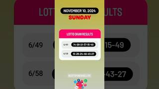 649 658 Live Draw Lotto Result  November 10 2024 Sunday 9 PM lottoresulttoday [upl. by Reinhart]