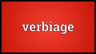 Verbiage Meaning [upl. by Neeham812]