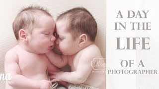 Day in the Life of a Photographer Photographing Newborn Twins [upl. by Maher]