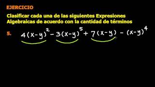 Ejercicios sobre Clasificación de Expresiones Algebraicas [upl. by Gerianne]