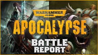 Aeldari vs Death Guard Warhammer 40k Apocalypse Battle Report [upl. by Aksoyn399]