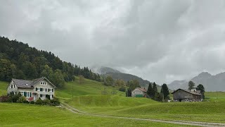 Walking in the rain in Urnäsch Switzerland [upl. by Woolcott121]