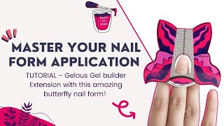 Master your nail forms application  Butterfly nail forms with Gelous Gel Nails Builder Extension [upl. by Aiceled303]