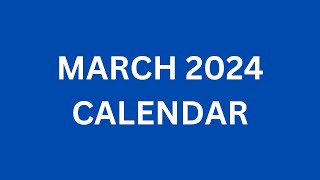 March 2024 Calendar Printable with Holidays of USA UK India Canada Australia etc  CalendarBuzz [upl. by Ettezel]