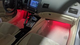 RGB car led strip light best and faster way to install [upl. by Raynard]