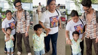 Bharathi Singh with family Spotted At Airport [upl. by Seka]