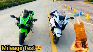 Zx10r vs Hayabusa Mileage Test 😱 Guess kon Jitega 😍 [upl. by Castorina182]