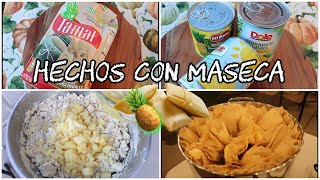 RECETA DE TAMALES DE PIÑA HECHOS CON MASECA 🍍🫔 [upl. by Schott]