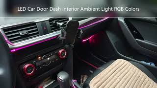 RGB LED Car Door Dash Ambient Light Optical fiber Neon Strip Lamp [upl. by Swor]