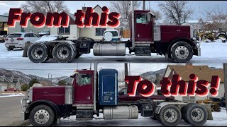 PETERBILT BIG HOLE CONVERSION PART 3  coffin sleeper is on [upl. by Ddat19]