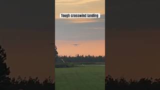 Tough Crosswind Landing aviation pilot landing avgeek [upl. by Oniluap]