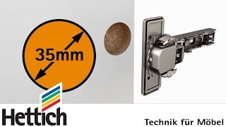 Cup diameters of concealed hinges DoItYourself with Hettich [upl. by Eenimod]