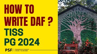 How to Fill TISS DAF  TISS Admissions 2024  PSF  Tata Institute of Social Sciences [upl. by Norford]