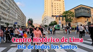 LIMA PERÚ 4K  ASÍ CELEBRARON DÍA DE TODOS LOS SANTOS EN EL CENTRO DE LIMA  DÍA 01112024 [upl. by Tolmach714]