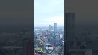 Manchester Morning Skyline Drone Flight manchester skyline drone dronefootage morning djimini [upl. by Vihs818]