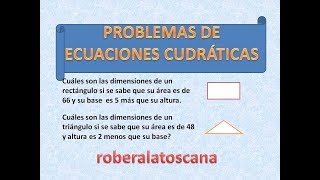 Problemas con ecuaciones cuadráticas [upl. by Bertina44]