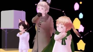 Hetalia MMD LUVORATORRRRRY Russia England Japan [upl. by Illoh]